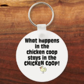 Wat gebeurt er in de Chicken Coop? Sleutelhanger (Voorkant)