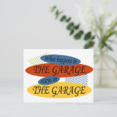 Wat gebeurt er in de Garagestays? Briefkaart (Staand voorkant)