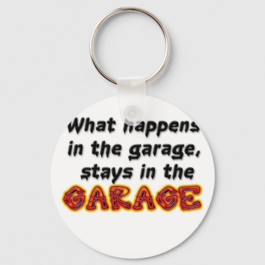 Wat gebeurt er in de Garagestays in de Garage? Sleutelhanger (Voorkant)