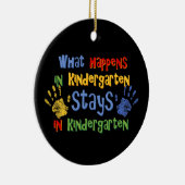 Wat gebeurt er in de gepersonaliseerde kindertuin? keramisch ornament (Rechts)