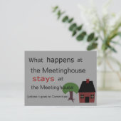 Wat gebeurt er in het Meethuis?. Briefkaart (Staand voorkant)