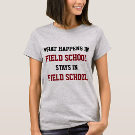 Wat gebeurt er in het veld op school? t-shirt
