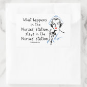 Wat gebeurt er in het verpleegstation? rechthoekige sticker (Tas)