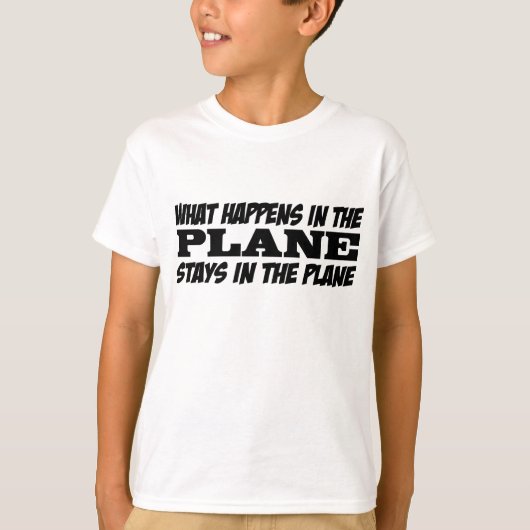 Wat gebeurt er in het vliegtuig t-shirt (Voorkant)