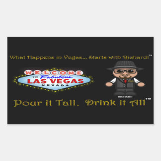 Wat gebeurt er in Vegas...Begint met Richard!!! Rechthoekige Sticker