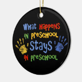 Wat gebeurt er in voorschoolse gepersonaliseerde v keramisch ornament (Links)