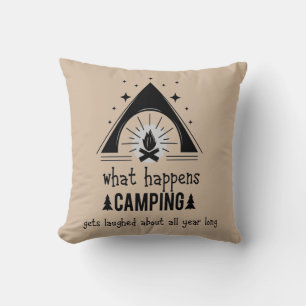 Wat gebeurt er met Camping Fun Camper Quote? Kussen