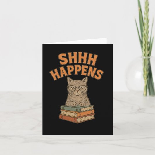 Wat gebeurt er met de grappige bibliotheek van kat kaart (Voorkant)