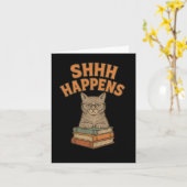 Wat gebeurt er met de grappige bibliotheek van kat kaart (Gele Bloem)
