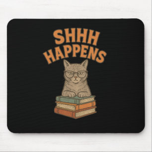 Wat gebeurt er met de grappige bibliotheek van kat muismat