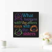 Wat gebeurt er met de Sisters Cute Wall Clock Vierkante Klok (Huis)