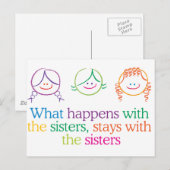 Wat gebeurt er met de zussen? briefkaart (Voorkant / Achterkant)