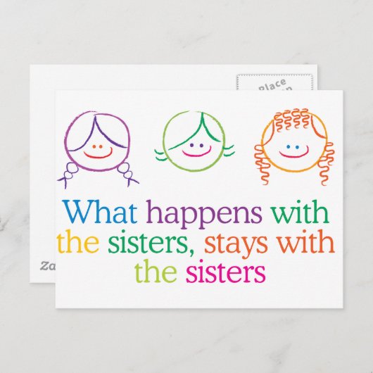 Wat gebeurt er met de zussen? briefkaart (Voorkant / Achterkant)
