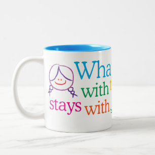 Wat gebeurt er met de zussen-Mok Tweekleurige Koffiemok