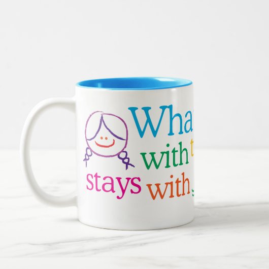 Wat gebeurt er met de zussen-Mok Tweekleurige Koffiemok (Links)