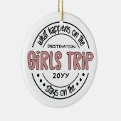 Wat gebeurt er met het Meisjesreisje Aangepaste Me Keramisch Ornament (Rechts)