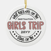 Wat gebeurt er met het Meisjesreisje Aangepaste Me Keramisch Ornament (Voorkant)