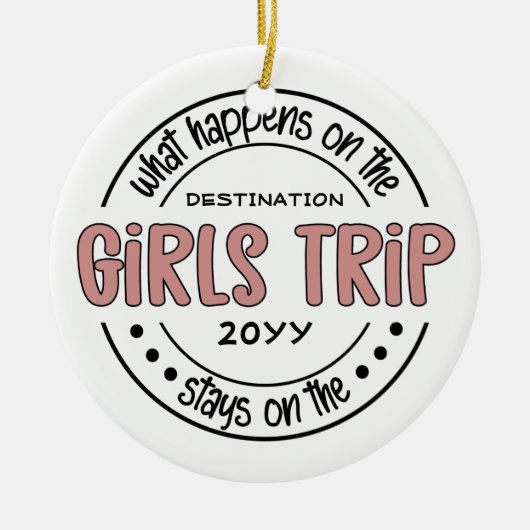 Wat gebeurt er met het Meisjesreisje Aangepaste Me Keramisch Ornament (Voorkant)