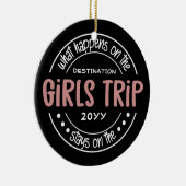 Wat gebeurt er met het Meisjesreisje Aangepaste Me Keramisch Ornament (Rechts)