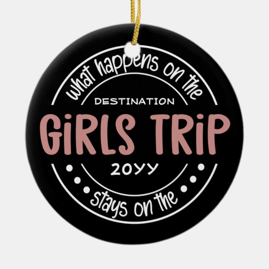 Wat gebeurt er met het Meisjesreisje Aangepaste Me Keramisch Ornament (Voorkant)