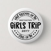 Wat gebeurt er met het Meisjesreisje Aangepaste Me Ronde Button 5,7 Cm (Voorkant)