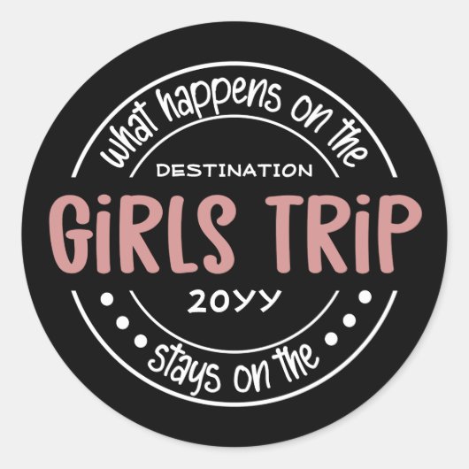 Wat gebeurt er met het Meisjesreisje Aangepaste Me Ronde Sticker (Voorkant)