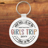 Wat gebeurt er met het Meisjesreisje Aangepaste Me Sleutelhanger (Voorkant)