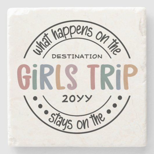 Wat gebeurt er met het Meisjesreisje Aangepaste Me Stenen Onderzetter (Voorkant)