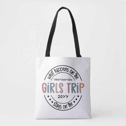 Wat gebeurt er met het Meisjesreisje Aangepaste Me Tote Bag (Voorkant)