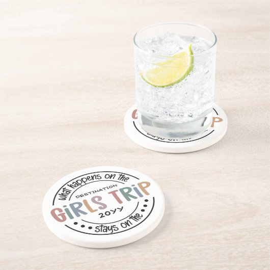 Wat gebeurt er met het Meisjesreisje Aangepaste Me Zandsteen Onderzetter (Zijkant)