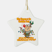 wat gebeurt er met kerstfeest ? keramisch ornament (Rechts)