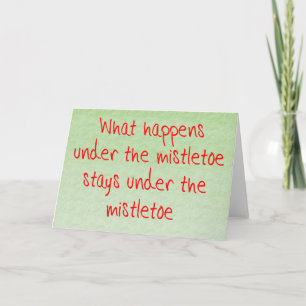 Wat gebeurt er onder de mistletoe? feestdagen kaart