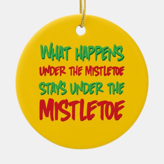 Wat gebeurt er onder de Mistletoe Holiday Ornament (Voorkant)