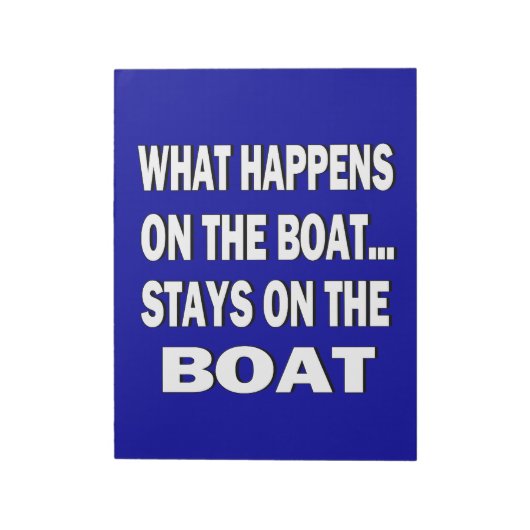 Wat gebeurt er op de boot blijft op de boot? notitieblok (Linkerzijde)