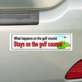 Wat gebeurt er op de golfbaan? bumpersticker (Op auto)