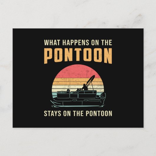 Wat gebeurt er op de pontonboot zeilboot briefkaart (Voorkant)