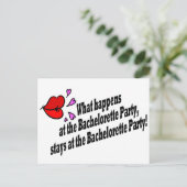 Wat gebeurt er op het vrijgezellenfeest... briefkaart (Staand voorkant)