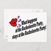 Wat gebeurt er op het vrijgezellenfeest... briefkaart (Voorkant / Achterkant)