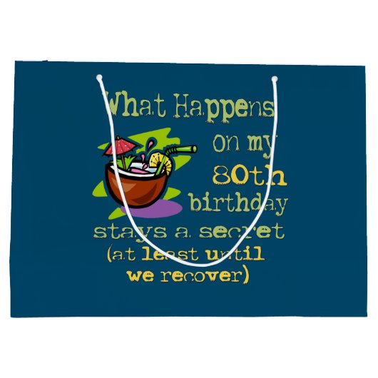 Wat gebeurt er op mijn 80ste grappige verjaardagsf groot cadeauzakje (Achterkant)