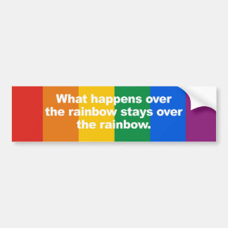 Wat gebeurt er over de regenboog? bumpersticker