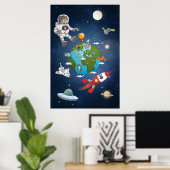 Wat gebeurt er rond de planeet? poster (Thuiskantoor)