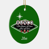 Wat gebeurt er tijdens de Bunco Round Keramisch Ornament (Rechts)