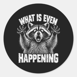 Wat Gebeurt Er Toch Grappige Wasbeer Meme Ronde Sticker