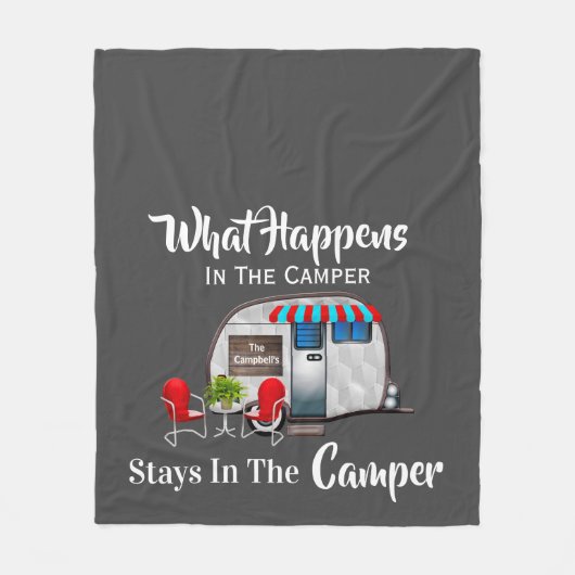 Wat Gebeurt In De Camper Persoonlijk Fleece Deken (Voorkant)