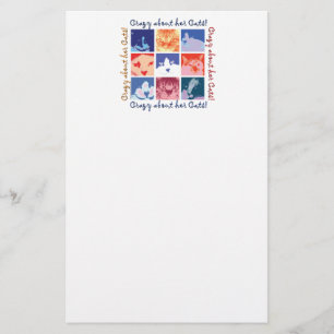 Wat gek op haar katten. briefpapier