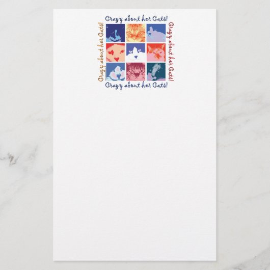 Wat gek op haar katten. briefpapier (Voorkant)