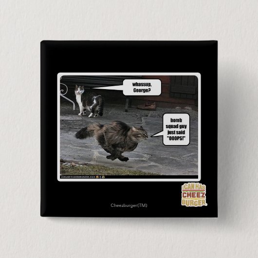 Wat, George? Vierkante Button 5,1 Cm (Voorkant)