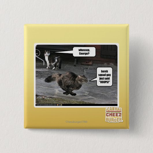 Wat, George? Vierkante Button 5,1 Cm (Voorkant)