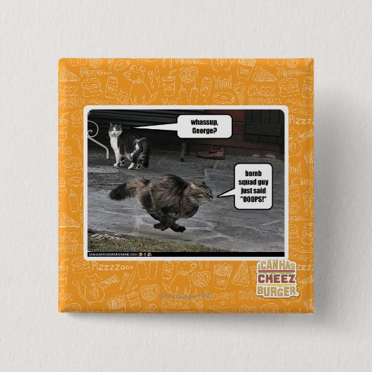 Wat, George? Vierkante Button 5,1 Cm (Voorkant)