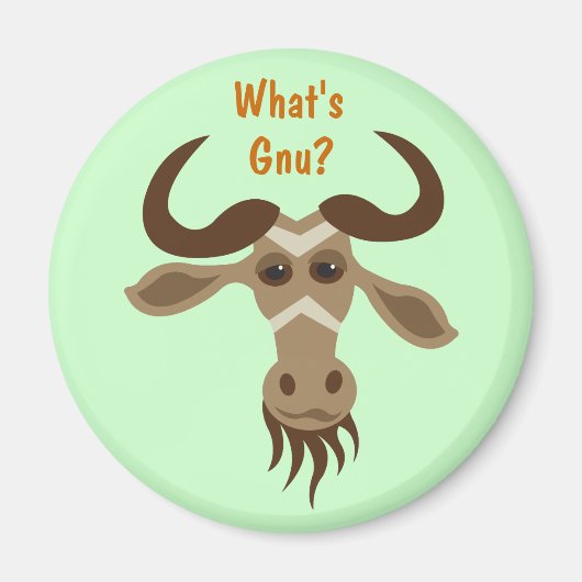 Wat GNU Stuff_Gary Gnu_Wat is GNU? Magneet (Voorkant)